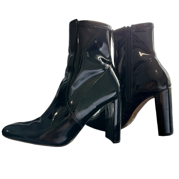 ALDO BLOCK HEEL  PLATFORM BOOTS PATENT PUMPS WOMENS SIZE 7 BLACK - Picture 16 of 16